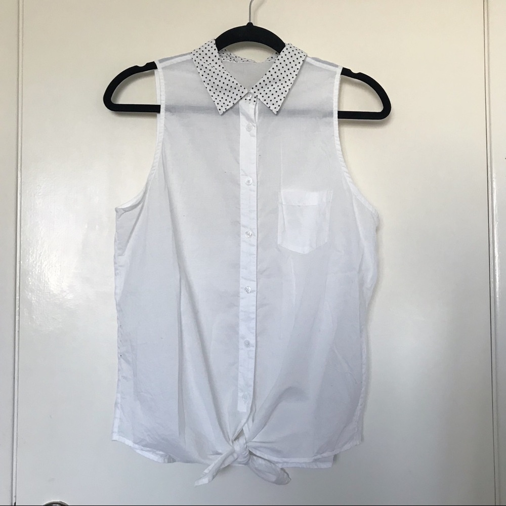 Equipment polka dot sleeveless button down size M